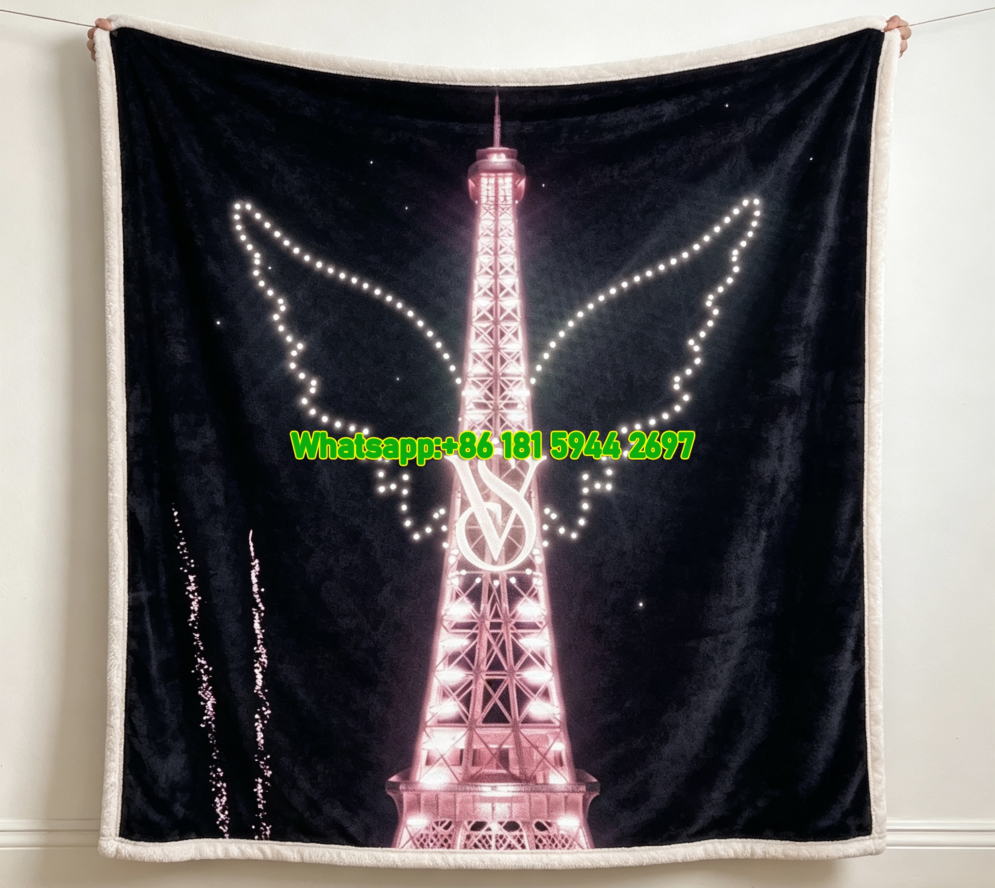 victorias secret october 2024 pink wing flannel throw blanket V195